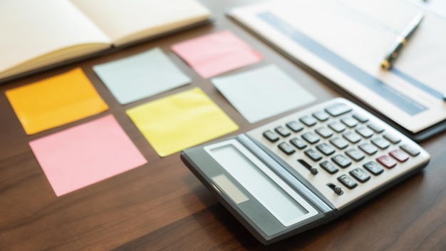 Professional accounting desk with organized financial documents